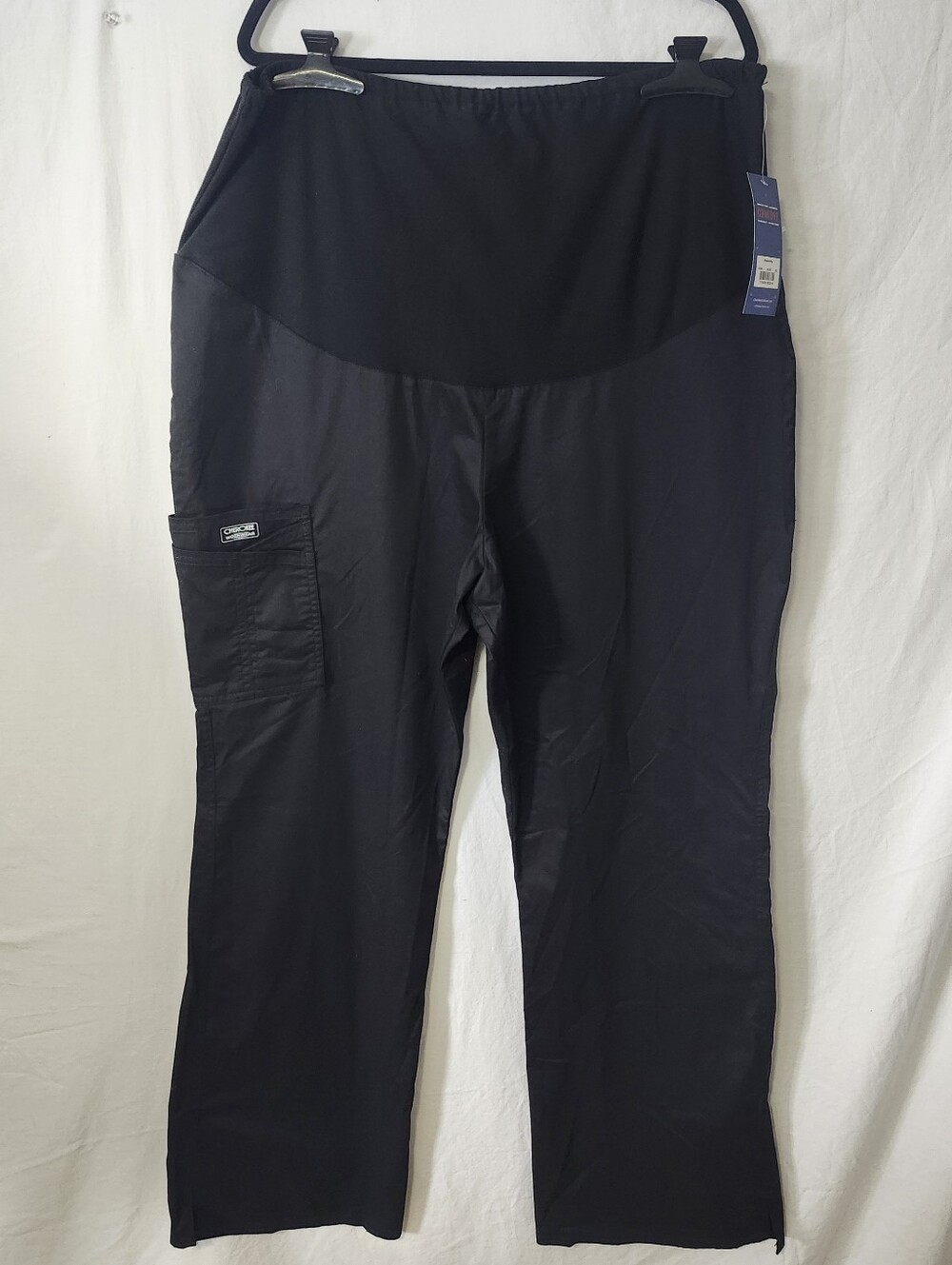 Maternity Stretch-Waist Black Scrub Pants